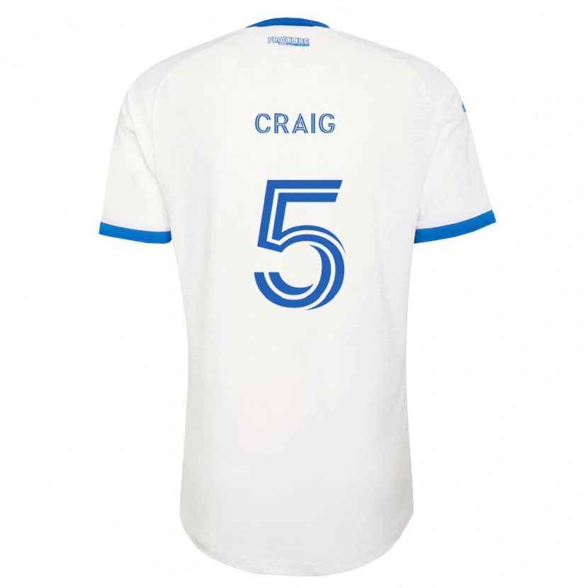 Danxen Kinder Brandan Craig #5 Himmelblau Weiß Auswärtstrikot Trikot 2026/27 T-Shirt