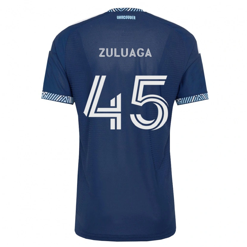 Danxen Kinder Yeider Zuluaga #45 Tiefblau Weiß Auswärtstrikot Trikot 2026/27 T-Shirt