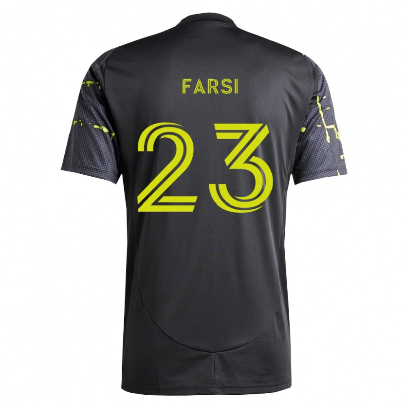 Danxen Kinder Mohamed Farsi #23 Fluoreszierendes Gelb Schwarz Auswärtstrikot Trikot 2026/27 T-Shirt