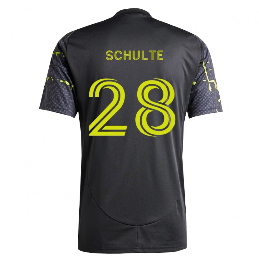 Danxen Kinder Patrick Schulte #28 Fluoreszierendes Gelb Schwarz Auswärtstrikot Trikot 2026/27 T-Shirt