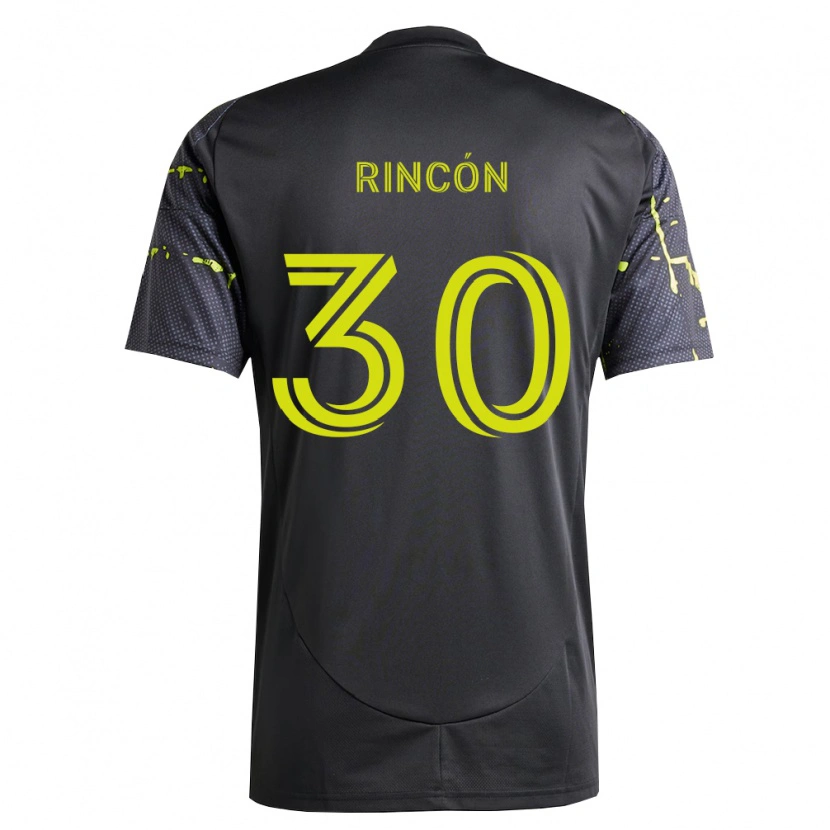 Danxen Kinder Nicolás Rincón #30 Fluoreszierendes Gelb Schwarz Auswärtstrikot Trikot 2026/27 T-Shirt