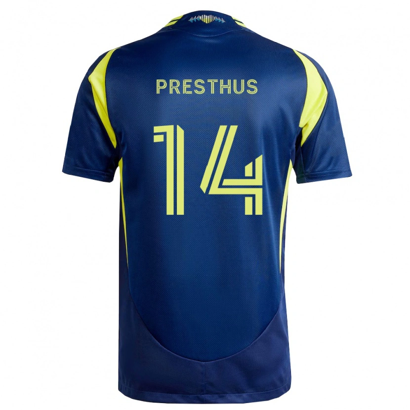 Danxen Kinder Owen Presthus #14 Gelb Marineblau Auswärtstrikot Trikot 2026/27 T-Shirt