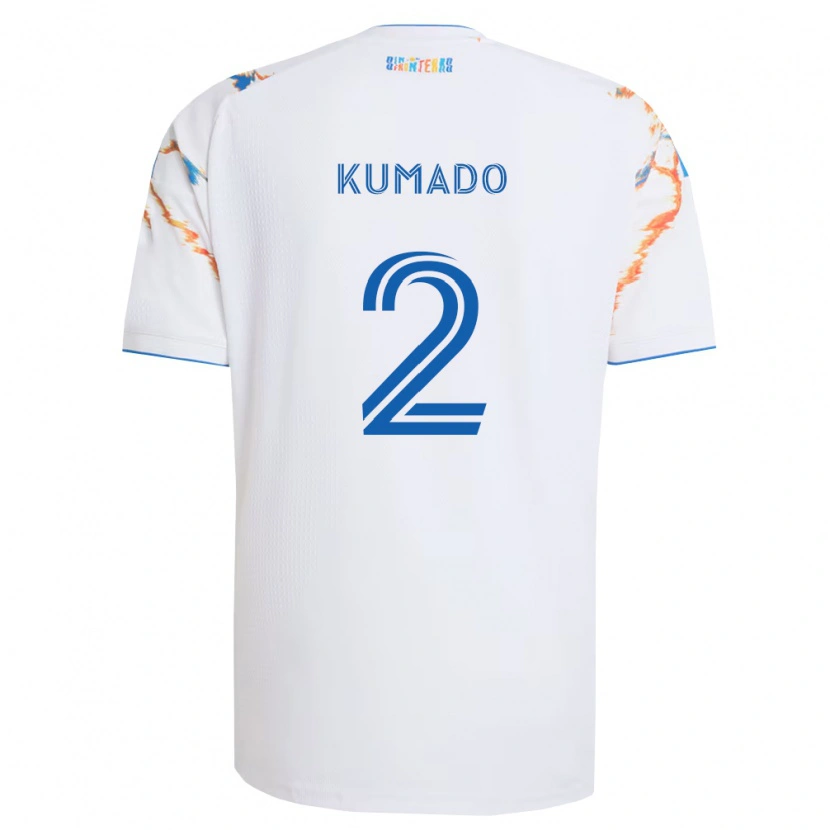 Danxen Kinder Willy Kumado #2 Weiß Orange Blau Auswärtstrikot Trikot 2026/27 T-Shirt