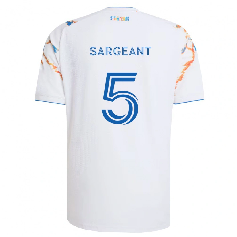 Danxen Kinder Kieran Sargeant #5 Weiß Orange Blau Auswärtstrikot Trikot 2026/27 T-Shirt