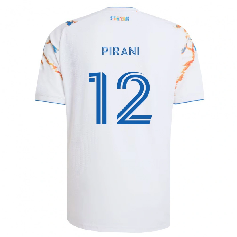 Danxen Kinder Gabriel Pirani #12 Weiß Orange Blau Auswärtstrikot Trikot 2026/27 T-Shirt