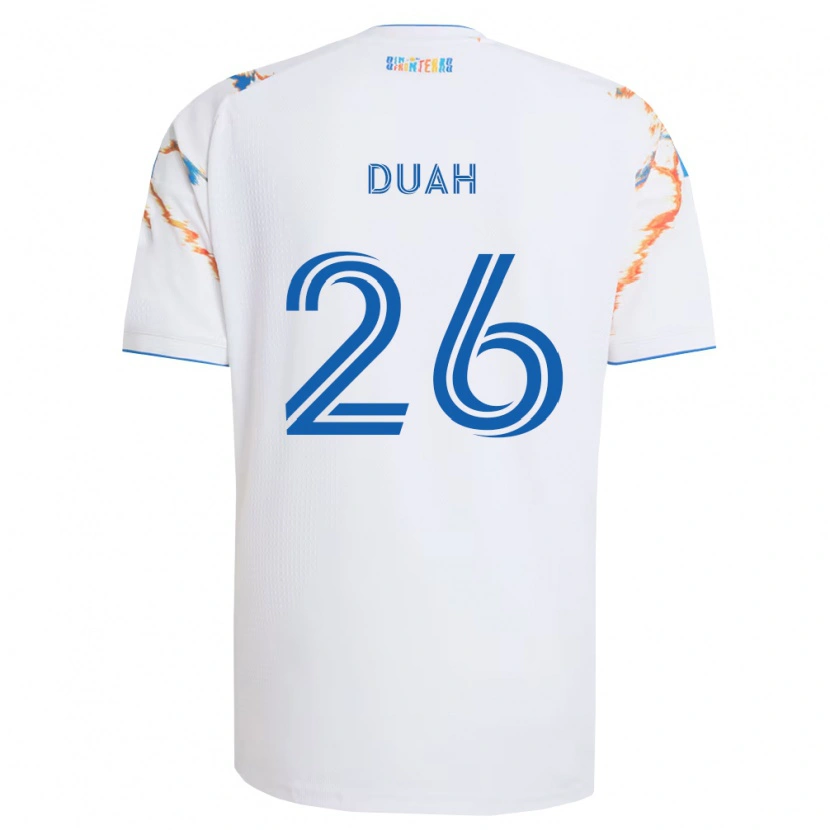 Danxen Kinder Manu Duah #26 Weiß Orange Blau Auswärtstrikot Trikot 2026/27 T-Shirt