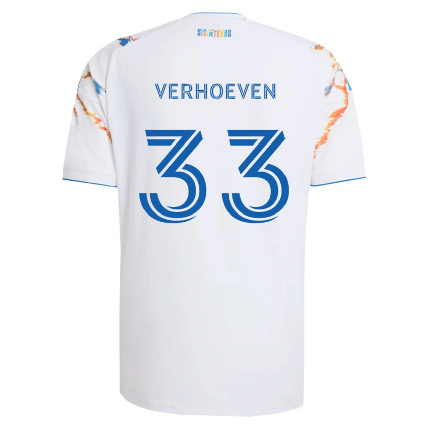 Danxen Kinder Oscar Verhoeven #33 Weiß Orange Blau Auswärtstrikot Trikot 2026/27 T-Shirt