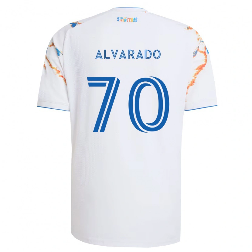 Danxen Kinder Alejandro Alvarado #70 Weiß Orange Blau Auswärtstrikot Trikot 2026/27 T-Shirt