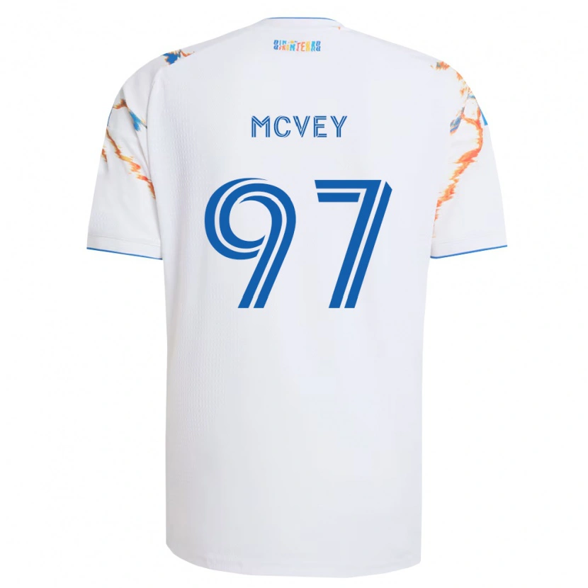 Danxen Kinder Christopher Mcvey #97 Weiß Orange Blau Auswärtstrikot Trikot 2026/27 T-Shirt