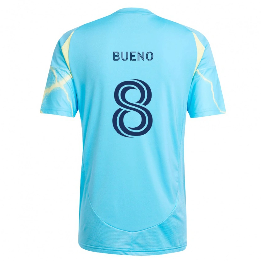Danxen Kinder Jesús Bueno #8 Hellblau Schwarz Hellgelb Auswärtstrikot Trikot 2026/27 T-Shirt
