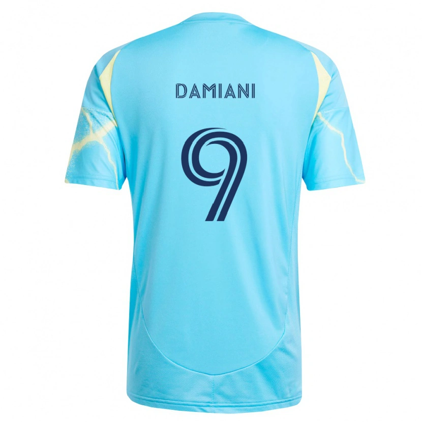 Danxen Kinder Bruno Damiani #9 Hellblau Schwarz Hellgelb Auswärtstrikot Trikot 2026/27 T-Shirt