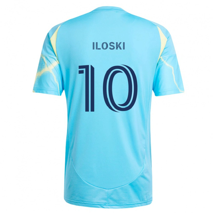 Danxen Kinder Milan Iloski #10 Hellblau Schwarz Hellgelb Auswärtstrikot Trikot 2026/27 T-Shirt