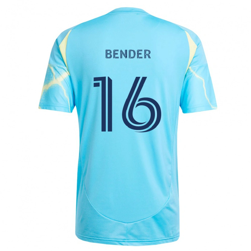 Danxen Kinder Ben Bender #16 Hellblau Schwarz Hellgelb Auswärtstrikot Trikot 2026/27 T-Shirt