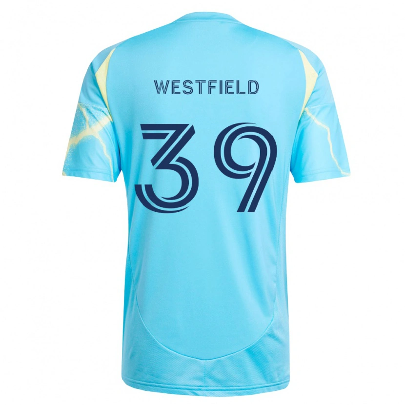 Danxen Kinder Frankie Westfield #39 Hellblau Schwarz Hellgelb Auswärtstrikot Trikot 2026/27 T-Shirt