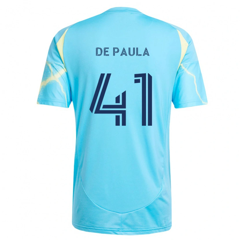 Danxen Kinder Matheus De Paula #41 Hellblau Schwarz Hellgelb Auswärtstrikot Trikot 2026/27 T-Shirt