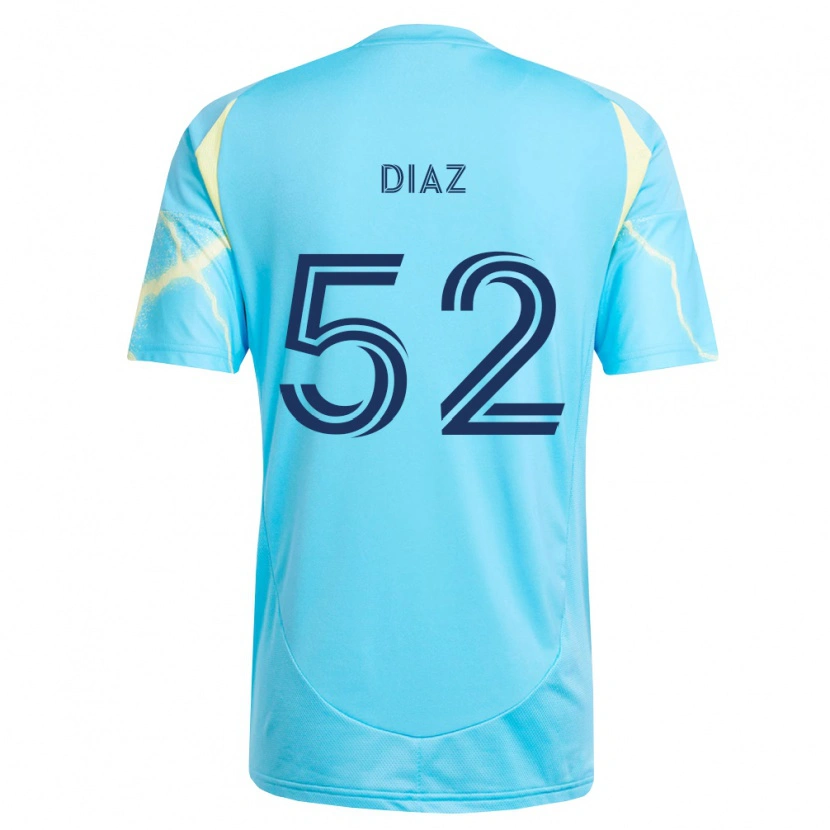 Danxen Kinder Samuel Diaz #52 Hellblau Schwarz Hellgelb Auswärtstrikot Trikot 2026/27 T-Shirt