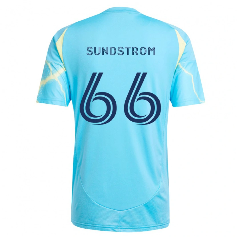 Danxen Kinder Finn Sundstrom #66 Hellblau Schwarz Hellgelb Auswärtstrikot Trikot 2026/27 T-Shirt
