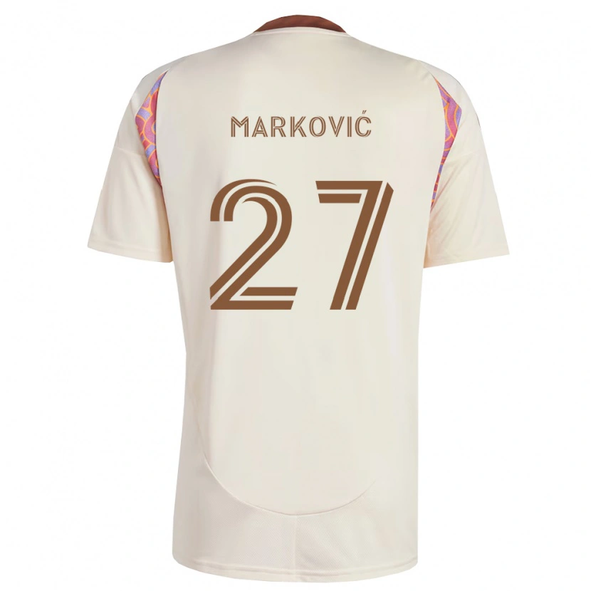 Danxen Kinder Nikola Marković #27 Off-Weiß Pink Auswärtstrikot Trikot 2026/27 T-Shirt