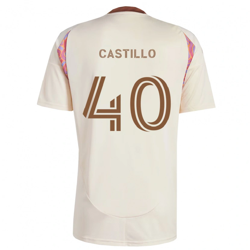 Danxen Kinder Kamil Castillo #40 Off-Weiß Pink Auswärtstrikot Trikot 2026/27 T-Shirt