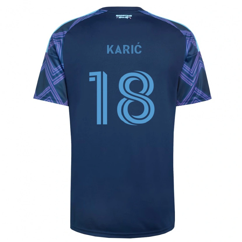 Danxen Kinder Emir Karić #18 Königsblau Violett Auswärtstrikot Trikot 2026/27 T-Shirt