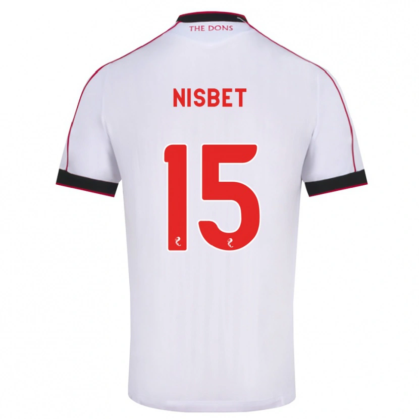 Danxen Kinder Kevin Nisbet #15 Schwarz Rot Weiß Auswärtstrikot Trikot 2026/27 T-Shirt