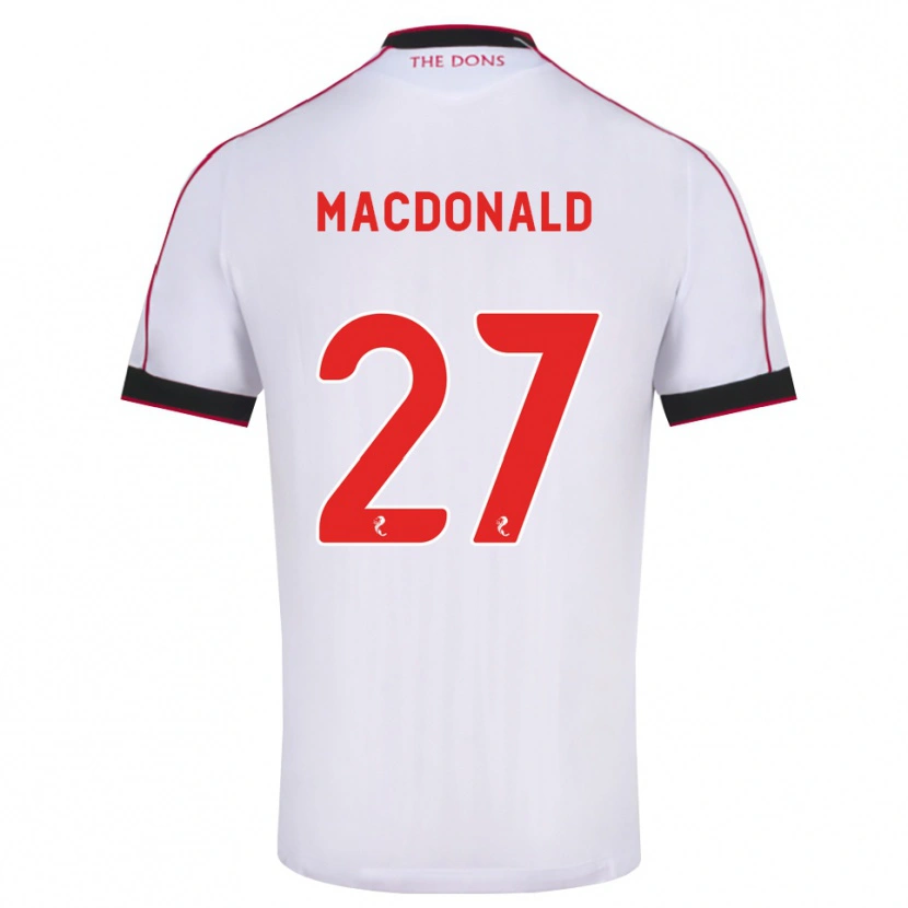 Danxen Kinder Angus Macdonald #27 Schwarz Rot Weiß Auswärtstrikot Trikot 2026/27 T-Shirt
