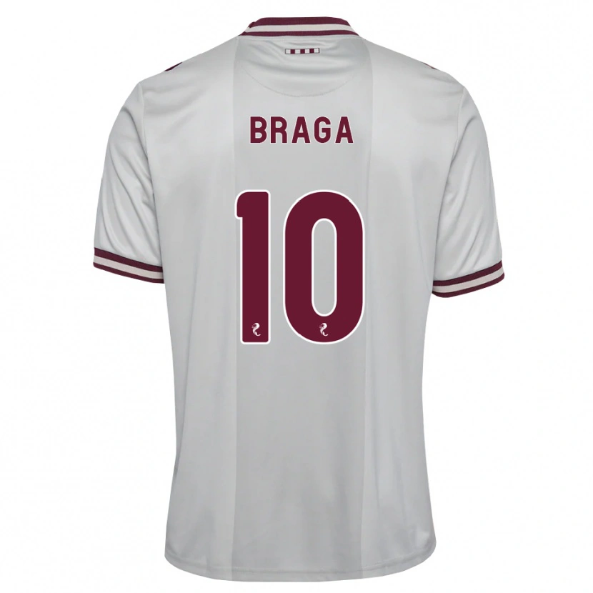 Danxen Kinder Cláudio Braga #10 Weiß Burgunder Auswärtstrikot Trikot 2026/27 T-Shirt