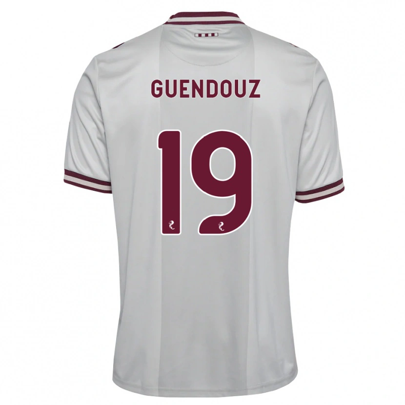 Danxen Kinder Sabri Guendouz #19 Weiß Burgunder Auswärtstrikot Trikot 2026/27 T-Shirt
