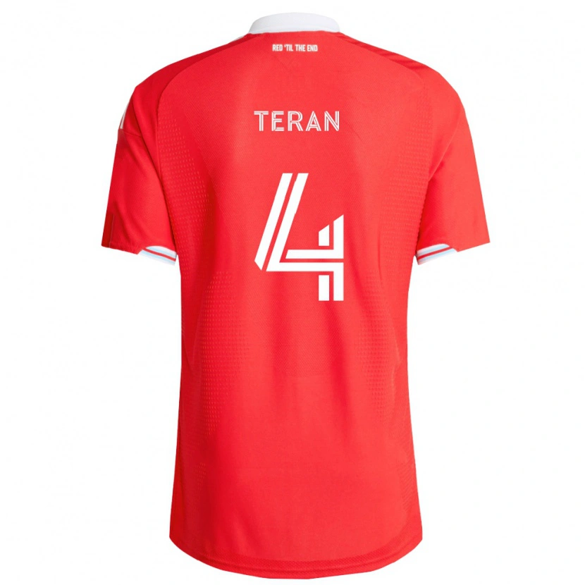 Danxen Herren Carlos Terán #4 Rot Tiefblau Weiß Heimtrikot Trikot 2026/27 T-Shirt