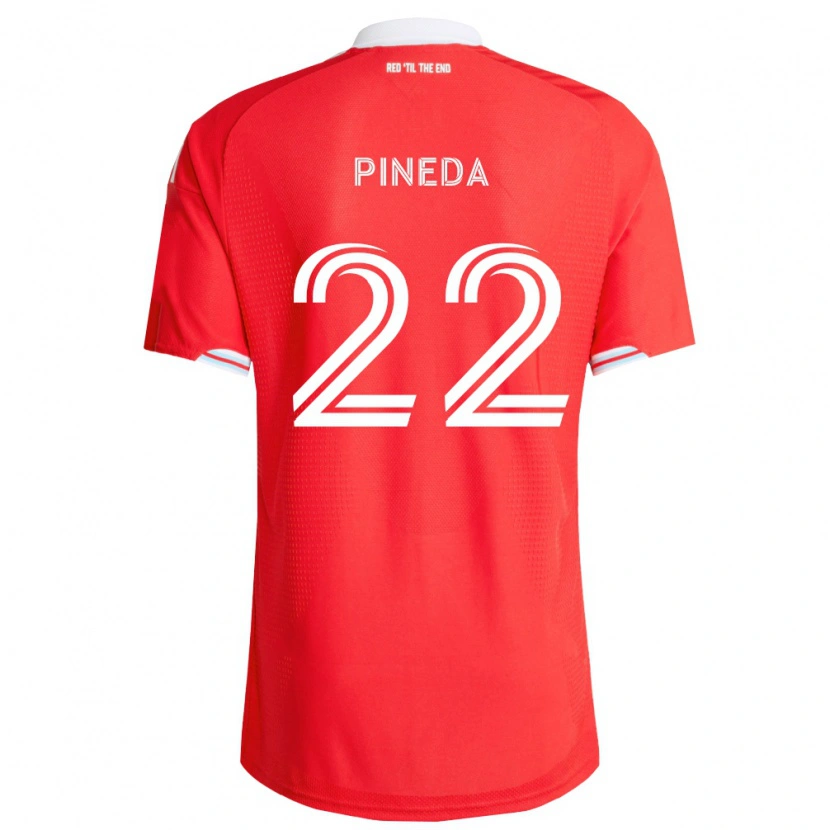 Danxen Herren Mauricio Pineda #22 Rot Tiefblau Weiß Heimtrikot Trikot 2026/27 T-Shirt