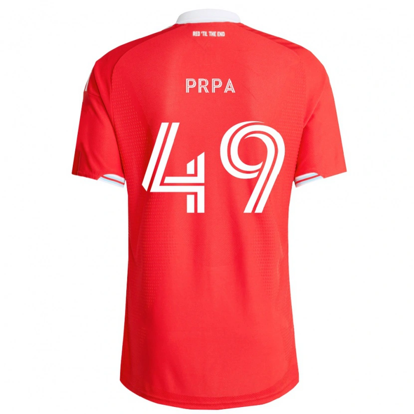 Danxen Herren Luka Prpa #49 Rot Tiefblau Weiß Heimtrikot Trikot 2026/27 T-Shirt