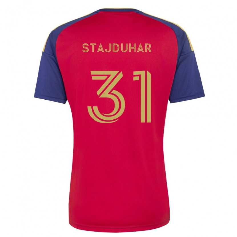 Danxen Herren Mason Stajduhar #31 Königsblau Braun Rot Heimtrikot Trikot 2026/27 T-Shirt