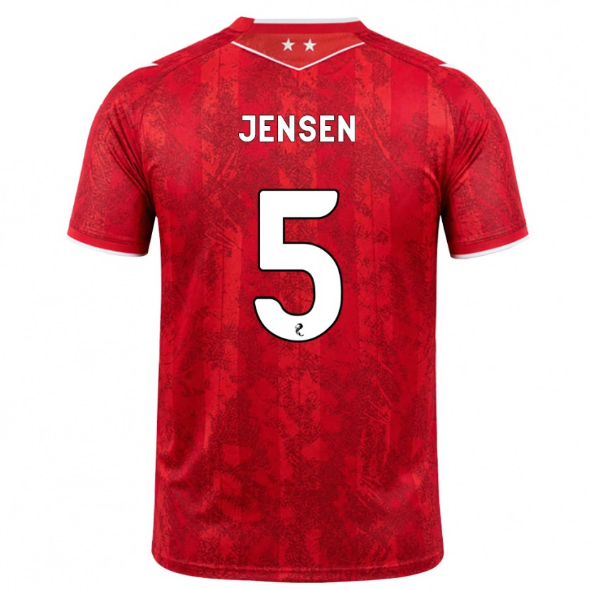 Danxen Herren Richard Jensen #5 Rot Weiß Heimtrikot Trikot 2026/27 T-Shirt