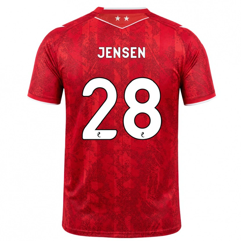 Danxen Herren Alexander Jensen #28 Rot Weiß Heimtrikot Trikot 2026/27 T-Shirt