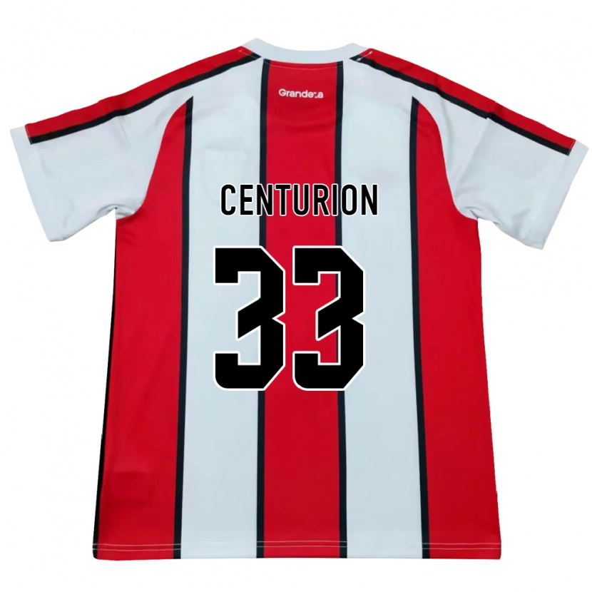 Danxen Herren Ezequiel Centurión #33 Weiß Rot Schwarz Auswärtstrikot Trikot 2026/27 T-Shirt