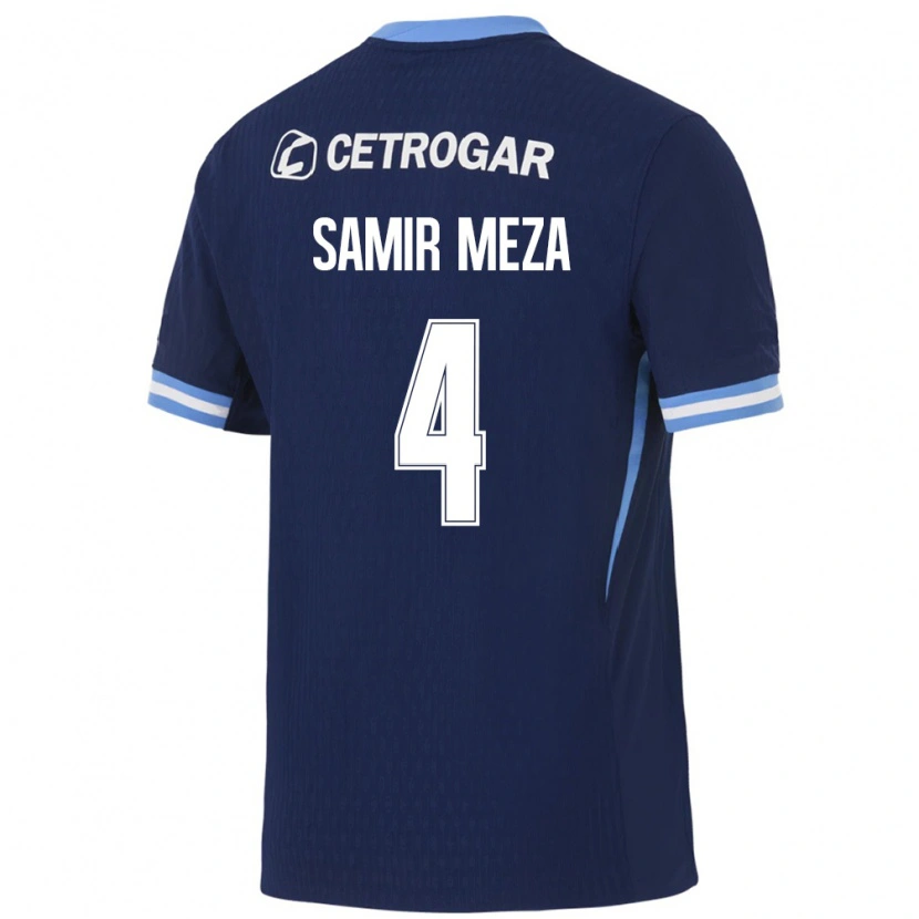 Danxen Herren Samir Meza #4 Königsblau Hellblau Weiß Auswärtstrikot Trikot 2026/27 T-Shirt