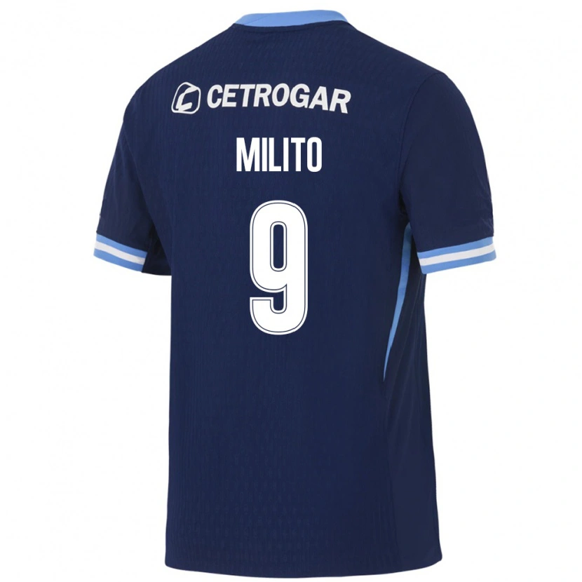 Danxen Herren Leandro Milito #9 Königsblau Hellblau Weiß Auswärtstrikot Trikot 2026/27 T-Shirt
