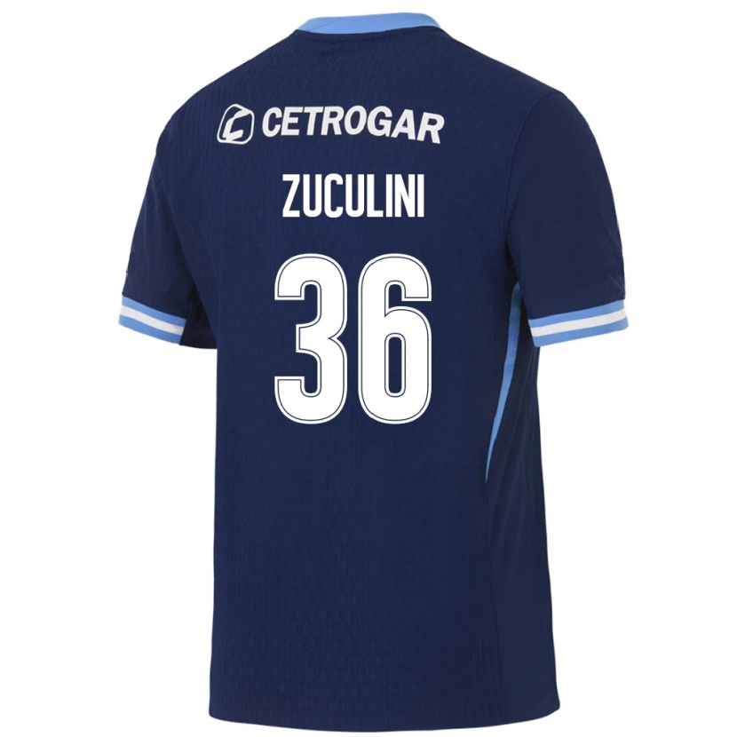Danxen Herren Bruno Zuculini #36 Königsblau Hellblau Weiß Auswärtstrikot Trikot 2026/27 T-Shirt