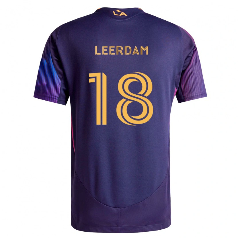 Danxen Herren Kelvin Leerdam #18 Tiefviolett Gelb Auswärtstrikot Trikot 2026/27 T-Shirt