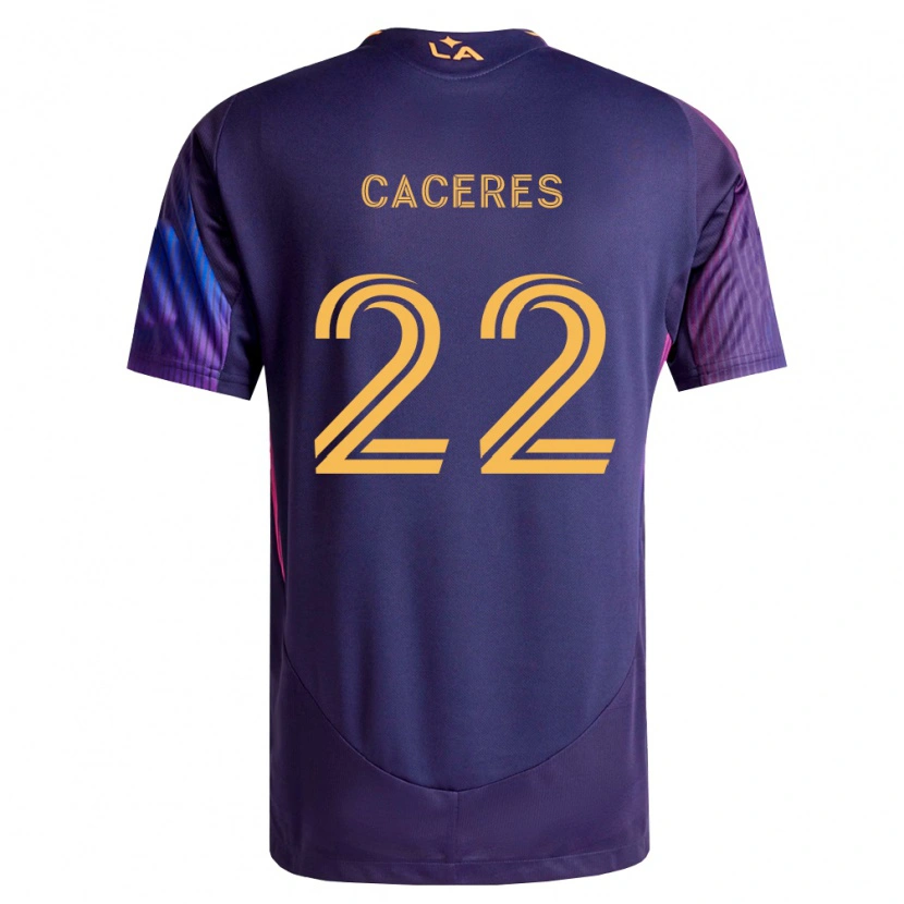 Danxen Herren Martín Cáceres #22 Tiefviolett Gelb Auswärtstrikot Trikot 2026/27 T-Shirt