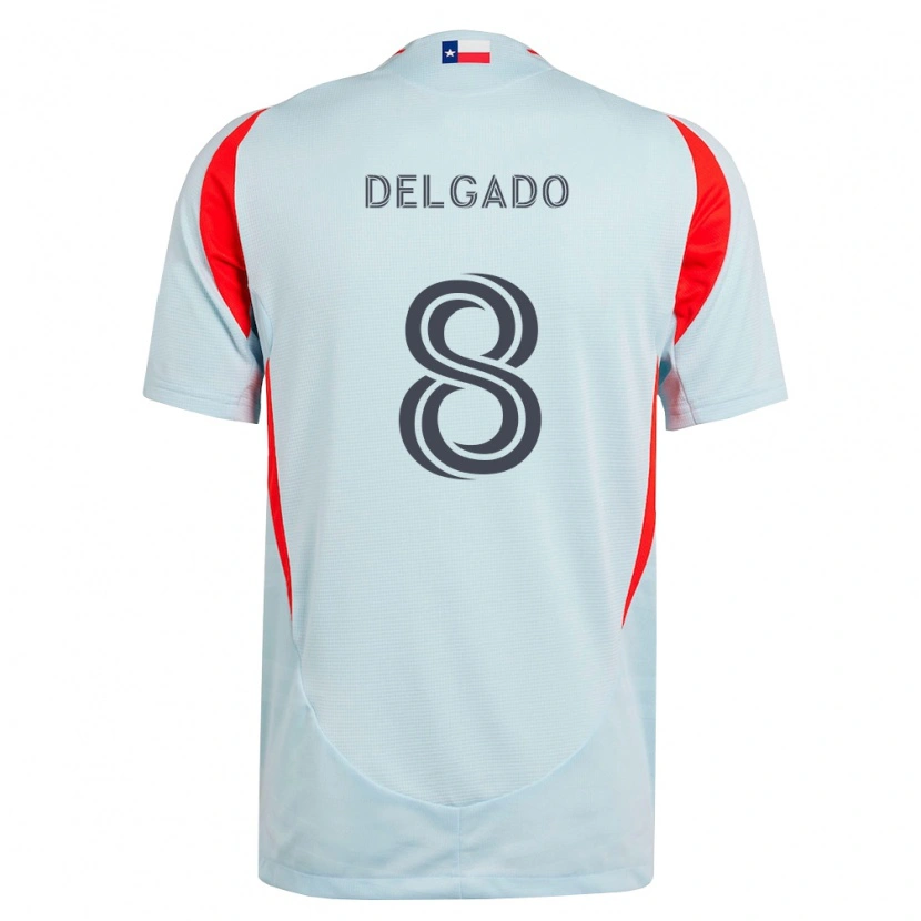 Danxen Herren Patrickson Delgado #8 Dunkelgrau Weiß Rot Auswärtstrikot Trikot 2026/27 T-Shirt