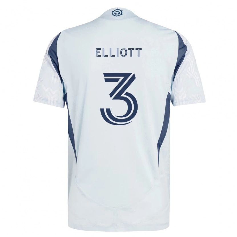 Danxen Herren Jack Elliott #3 Blau Grau Weiß Auswärtstrikot Trikot 2026/27 T-Shirt