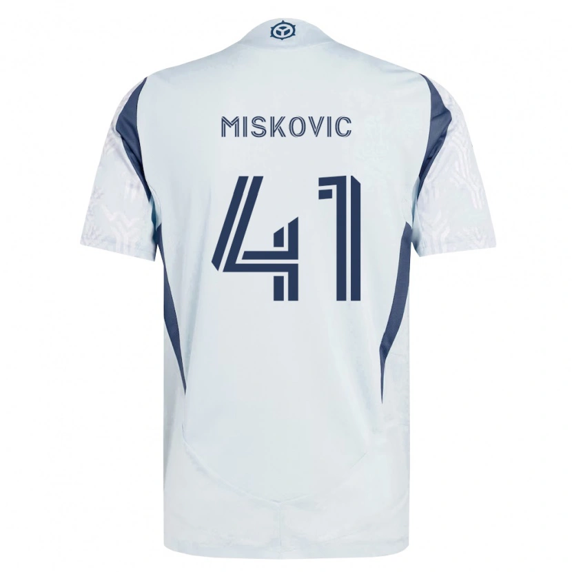 Danxen Herren Mihajlo Miskovic #41 Blau Grau Weiß Auswärtstrikot Trikot 2026/27 T-Shirt