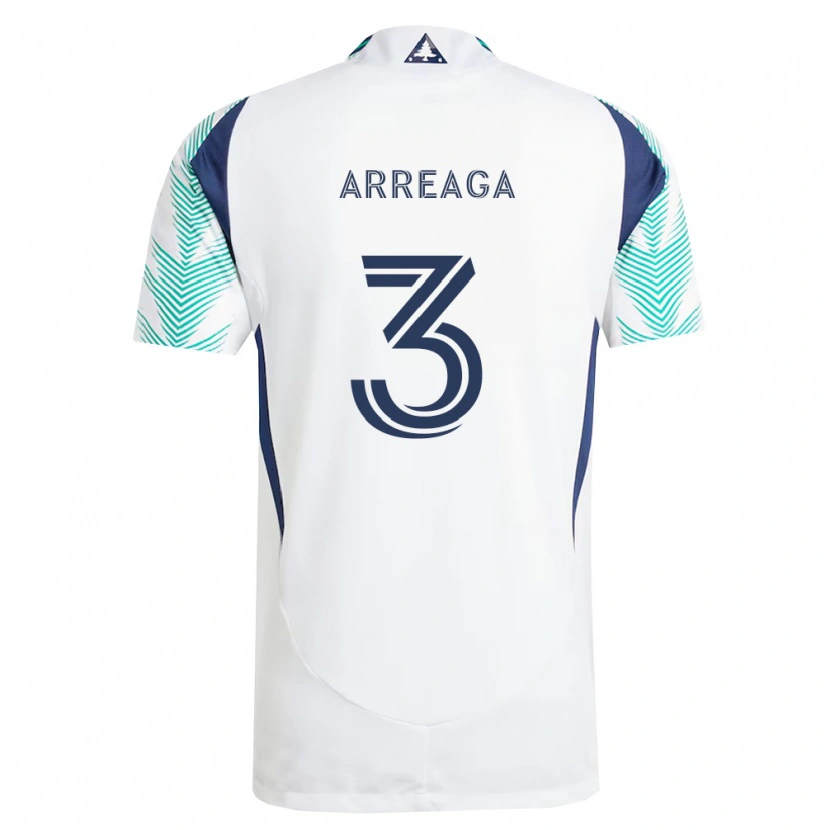 Danxen Herren Xavier Arreaga #3 Weiß Marineblau Hellgrün Auswärtstrikot Trikot 2026/27 T-Shirt