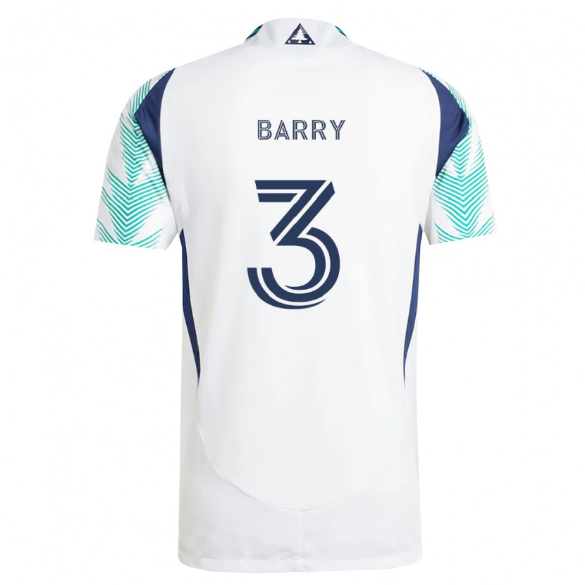 Danxen Herren Hesron Barry #3 Weiß Marineblau Hellgrün Auswärtstrikot Trikot 2026/27 T-Shirt