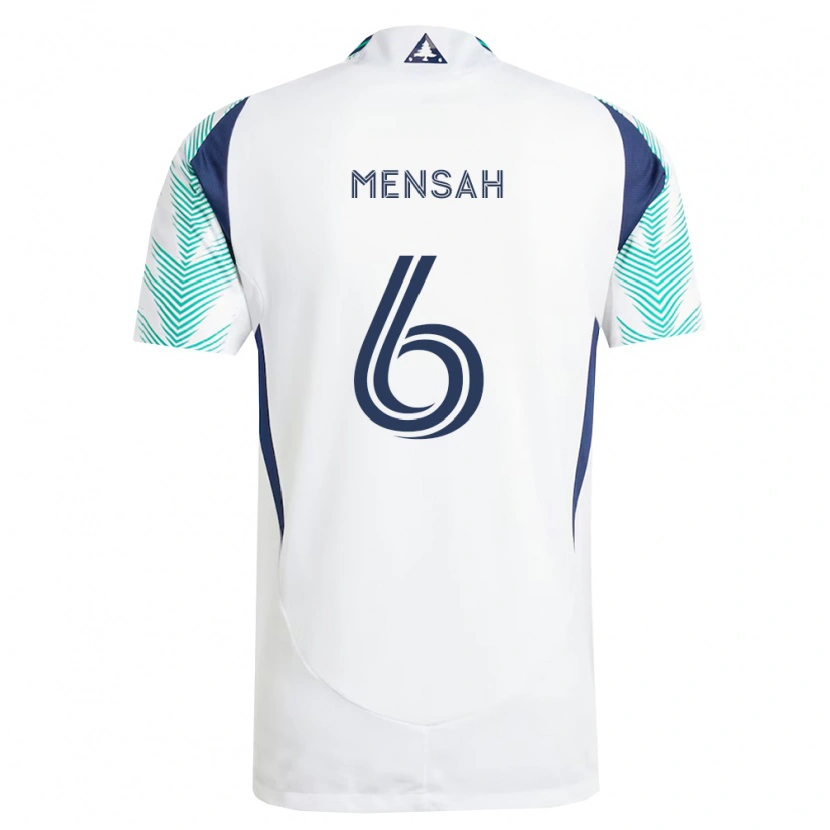 Danxen Herren Jonathan Mensah #6 Weiß Marineblau Hellgrün Auswärtstrikot Trikot 2026/27 T-Shirt