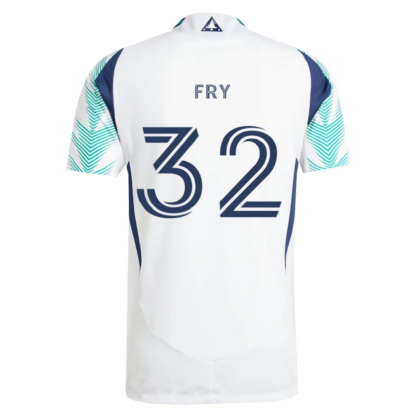 Danxen Herren Malcolm Fry #32 Weiß Marineblau Hellgrün Auswärtstrikot Trikot 2026/27 T-Shirt