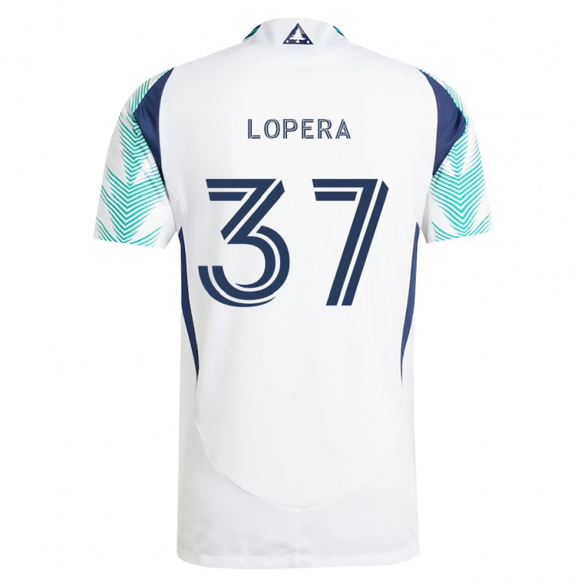 Danxen Herren Steban Lopera #37 Weiß Marineblau Hellgrün Auswärtstrikot Trikot 2026/27 T-Shirt