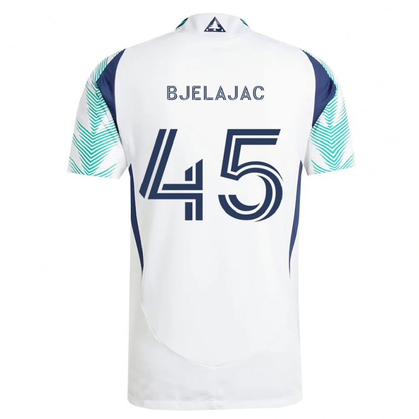 Danxen Herren Andrej Bjelajac #45 Weiß Marineblau Hellgrün Auswärtstrikot Trikot 2026/27 T-Shirt