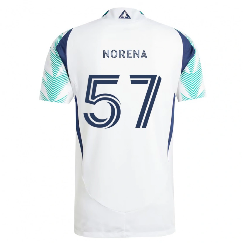 Danxen Herren Bryan Norena #57 Weiß Marineblau Hellgrün Auswärtstrikot Trikot 2026/27 T-Shirt